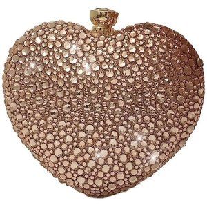 NEW Sparkling Bling Swarovski Crystal Rhinestone Valentine Heart Purse +…